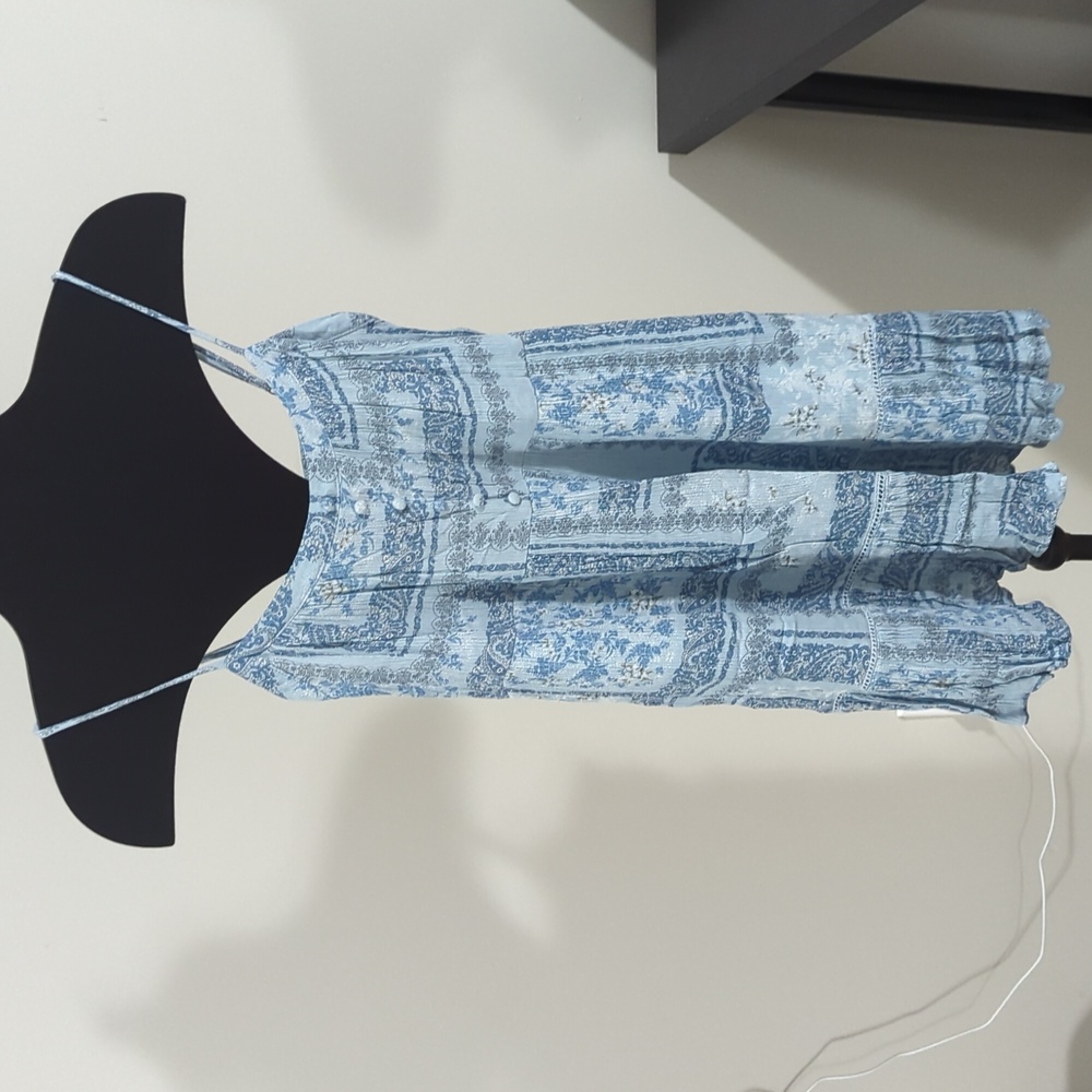 Blue Paisley Mini Dress